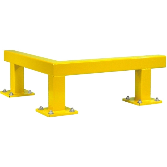 42" x 44" Heavy Duty Triple Guard Rail, Corner Column, Yellow