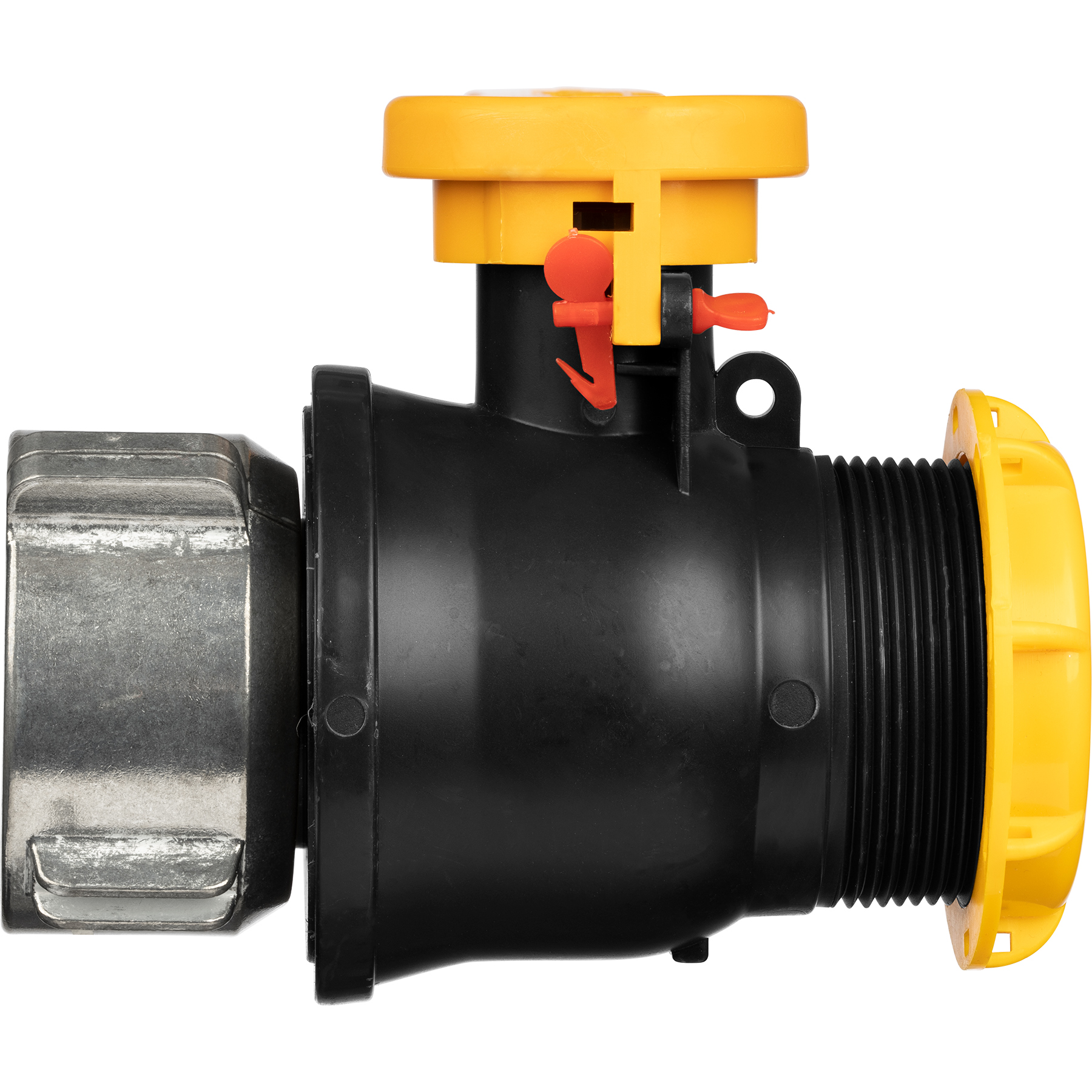 2" NPT Ball Valve for 62mm IBC Tote Outlets w/Cap and Metal Collar