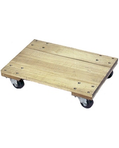 24" x 16" Wood Dolly, Solid Platform, 3" Casters, 900 lb. Capacity