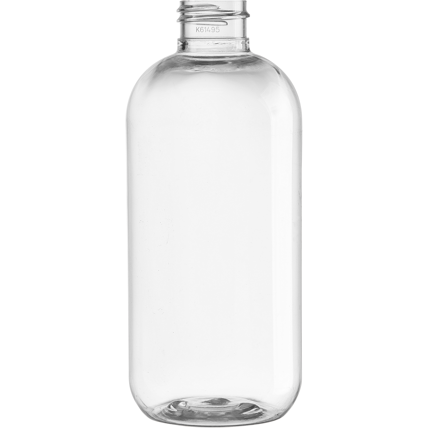 8 oz. Clear PET Boston Round Bottle, 24mm 24-410