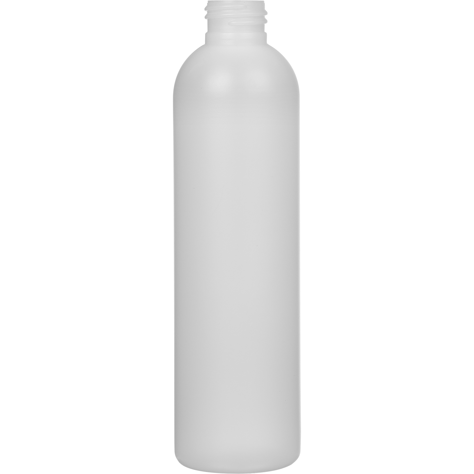 8 oz. Natural HDPE Plastic Bullet Bottle, 24mm 24-410