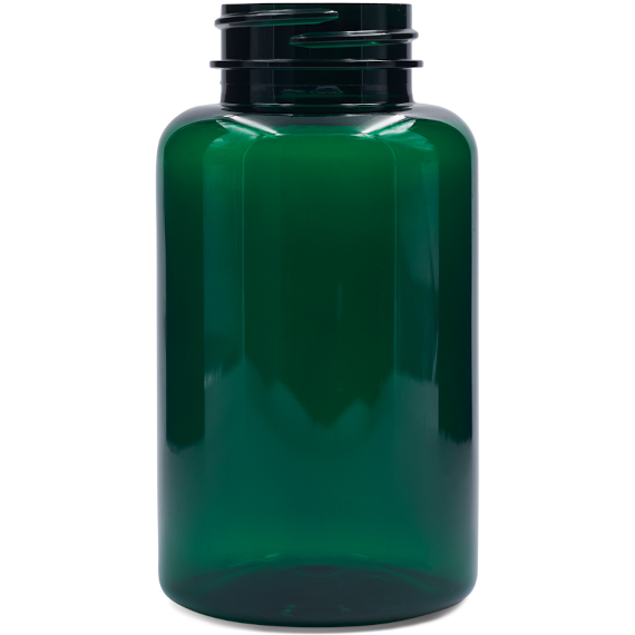 6.75 oz. (200 cc) Dark Green PET Plastic Packer Bottle, 38mm 38-400