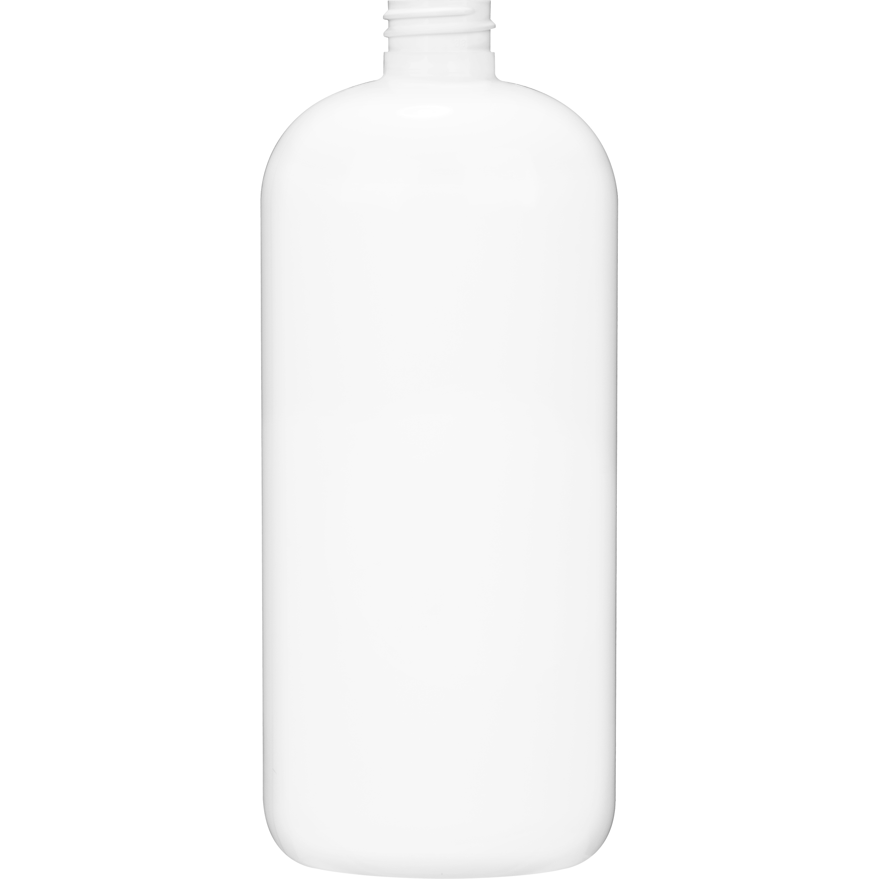 32 oz. White PET Plastic Boston Round  Bottle, 28mm 28-410