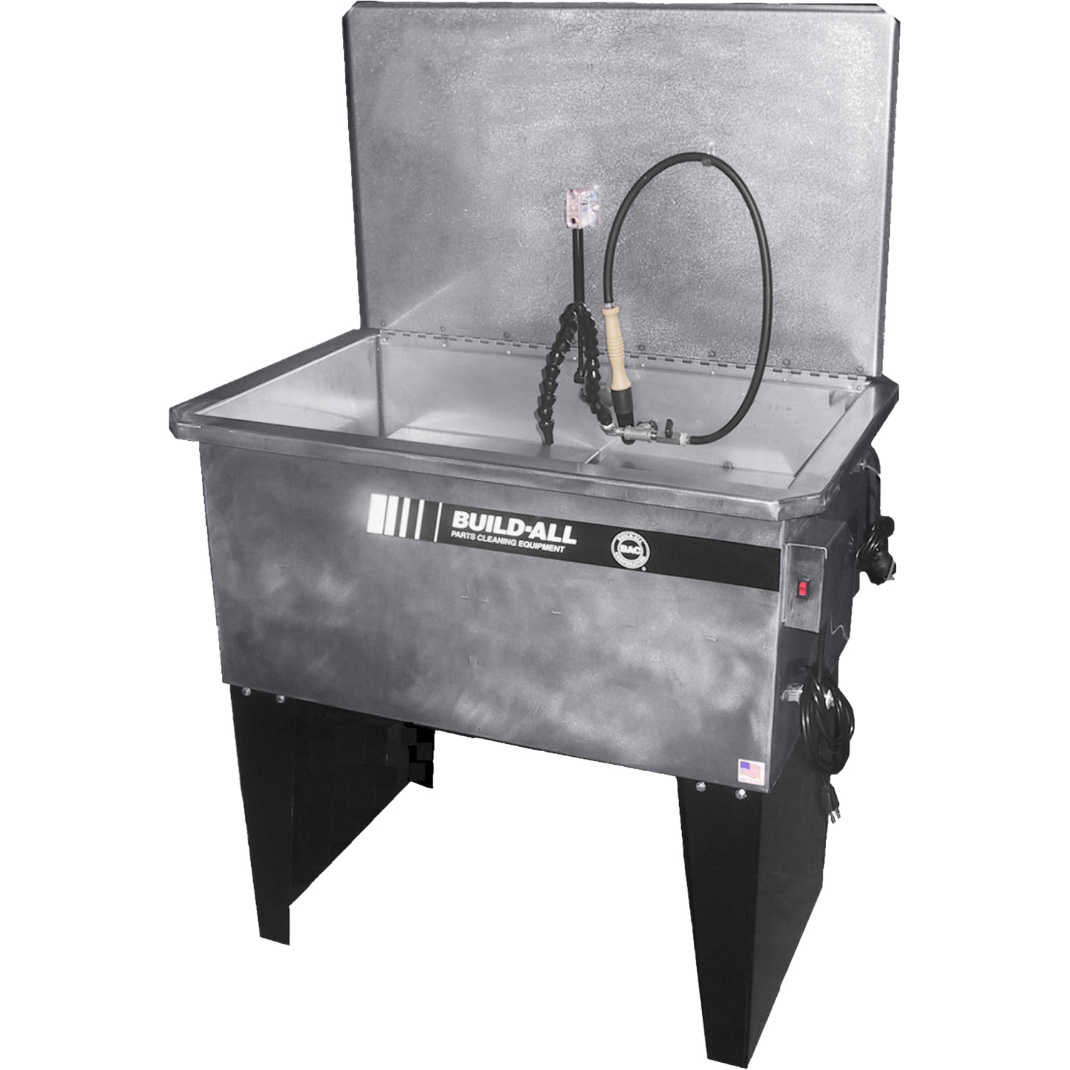 32 Gallon Stainless Steel Aqueous Parts Washer, Recirculating, Flow-Thru Brush Assembly