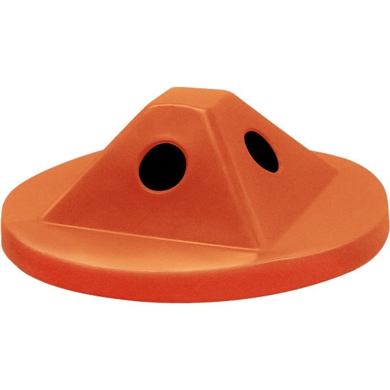 55 Gallon Drum Orange Plastic Pyramid Recycling Lid