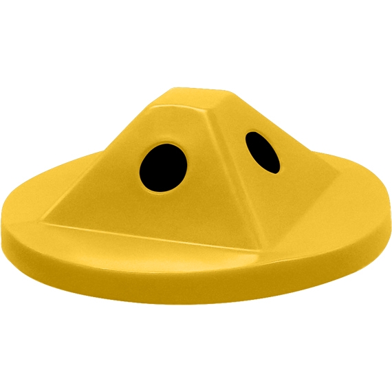 55 Gallon Drum Yellow Plastic Pyramid Recycling Lid