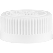 28mm 28-400 White Child Resistant Vented Plastic Cap w/HIS Liner for PET/PVC