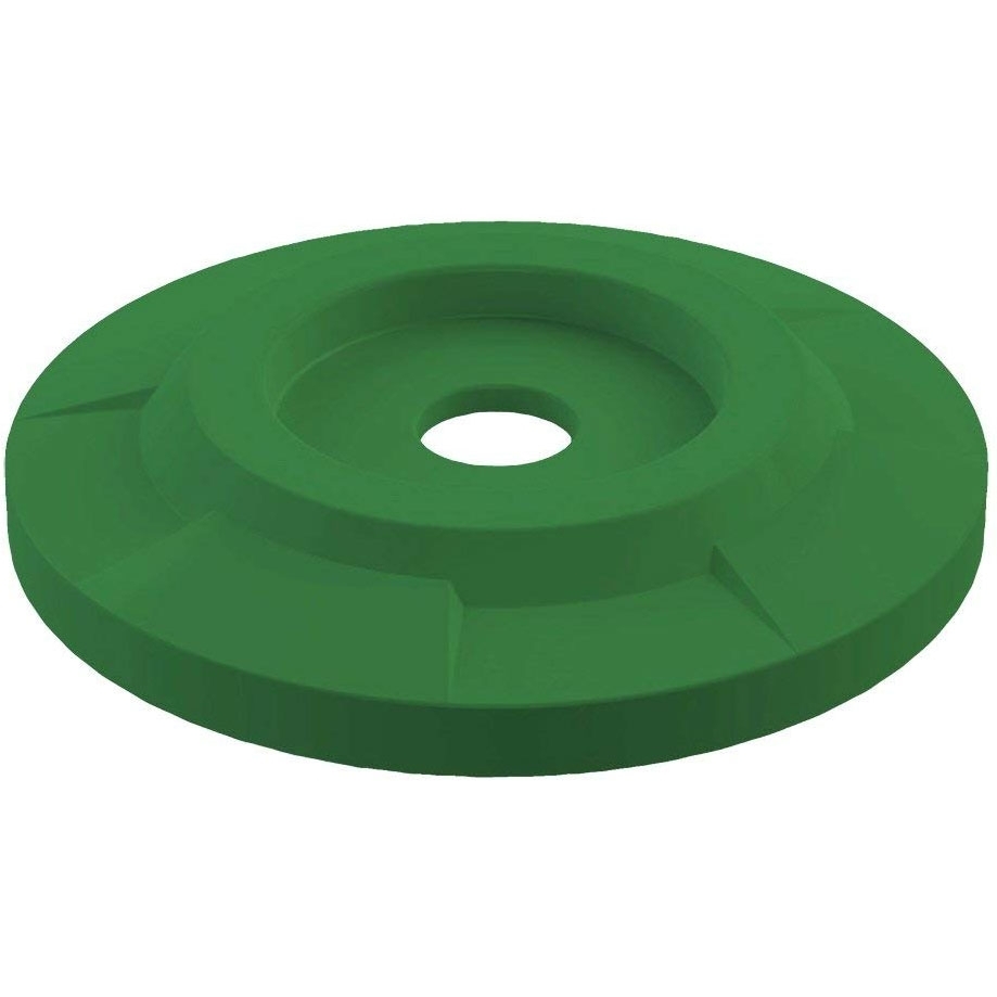 55 Gallon Drum Green Plastic Flat Top Recycling Lid, 4" Opening