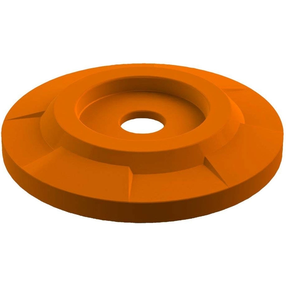 55 Gallon Drum Orange Plastic Flat Top Recycling Lid, 4" Opening