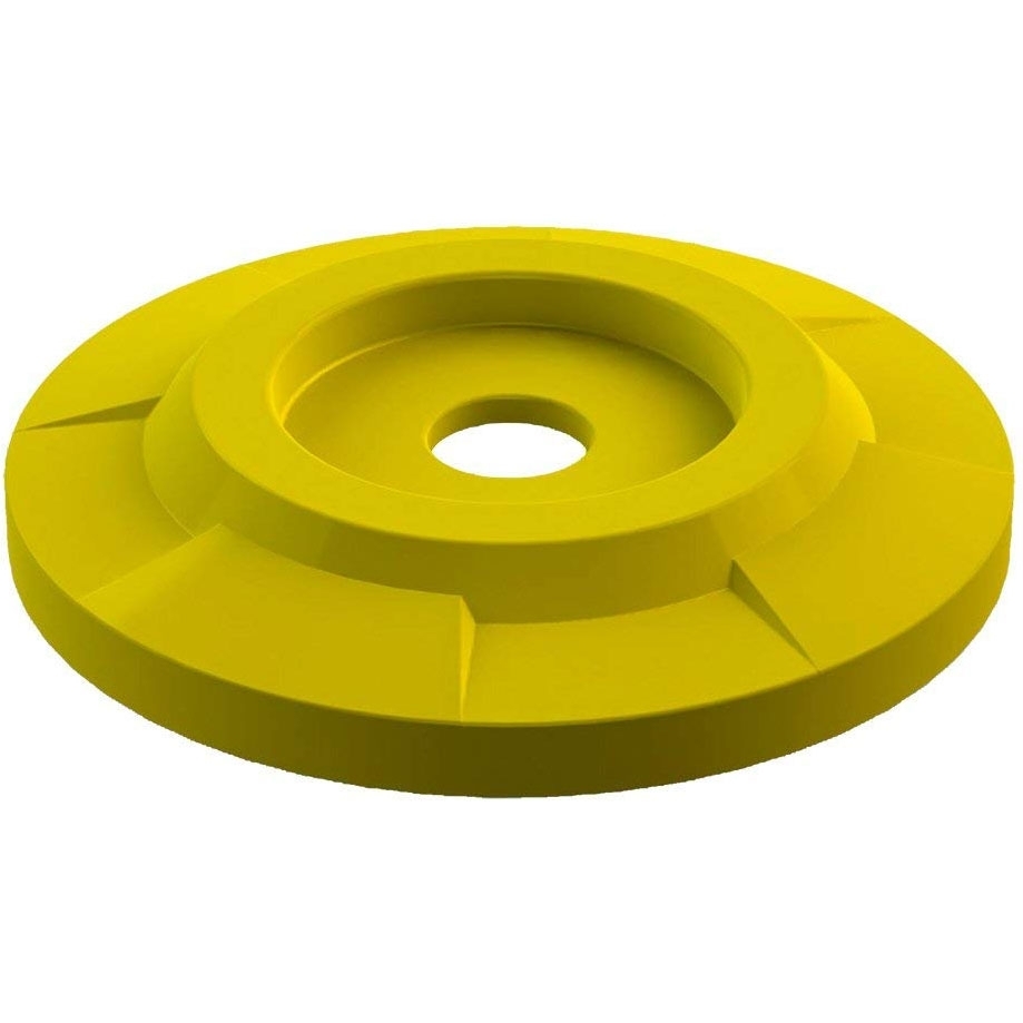 55 Gallon Drum Yellow Plastic Flat Top Recycling Lid, 4" Opening