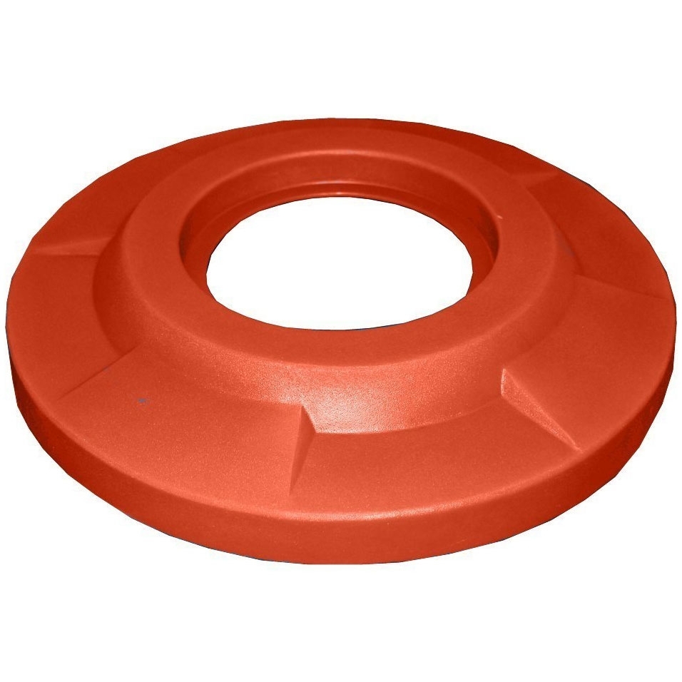 55 Gallon Drum Orange Plastic Flat Top Trash Receptacle Lid, 11.5" Opening