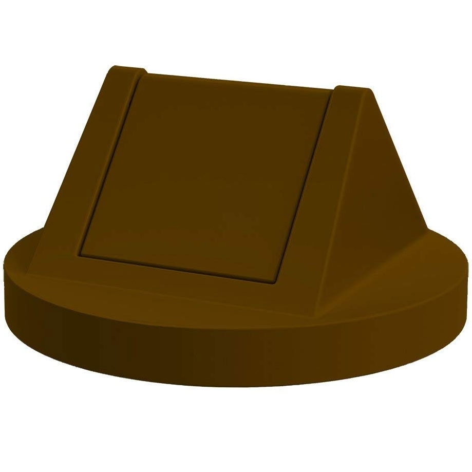 55 Gallon Drum Brown Plastic Swing Top Trash Receptacle Lid