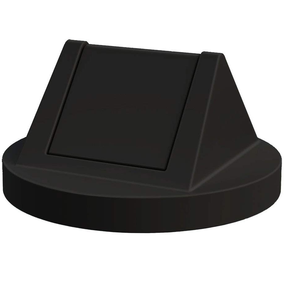 55 Gallon Drum Black Plastic Swing Top Trash Receptacle Lid