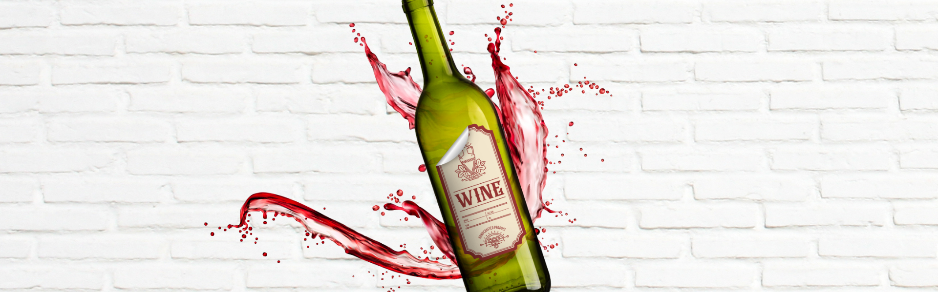 wine bottle label banner