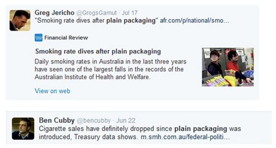 plain packaging social media tweets